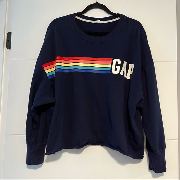 GAP Tops - GAP | Rainbow Long Cropped Sweatshirt